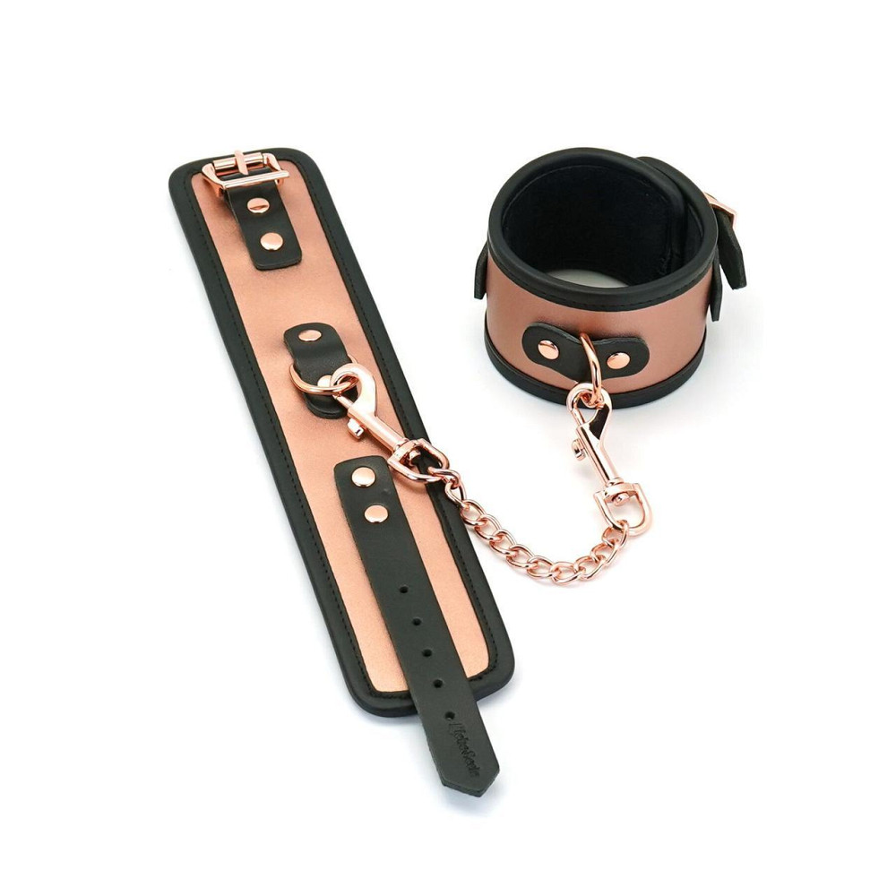 Поножі Liebe Seele Rose Gold Memory Ankle Cuffs, натуральна шкіра, рожеве золото Sex Aura Київ - фото 3