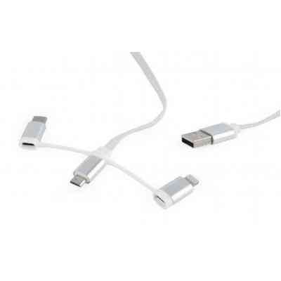 Дата кабель USB 2.0 AM to Lightning + Micro 5P + USB-C 1.0m Cablexpert (CC-USB2-AMLM32-1M-W) Винница