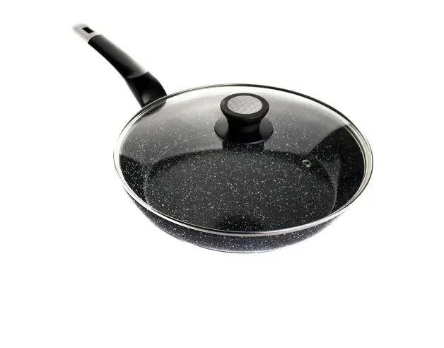 Сковорода UNIQUE UN-5143 20 см с крышкой/гранит темный Одесса - изображение 2