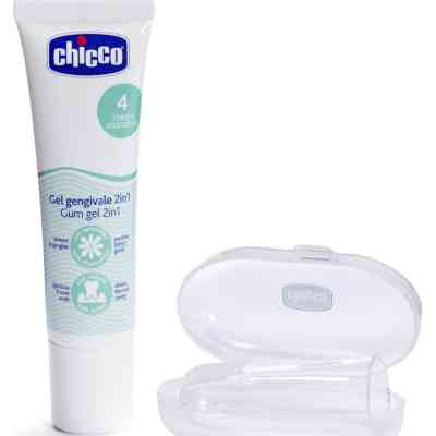 Детская зубная паста Chicco Набор: гель для десен 2в1+ зубная щетка-массажер (11262.00) Винница