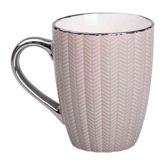 Liling Rongxiang Ceramic Чашка порцелянова 400 (мл) з сріблястим обідком та ручкою для чаю, кав Київ