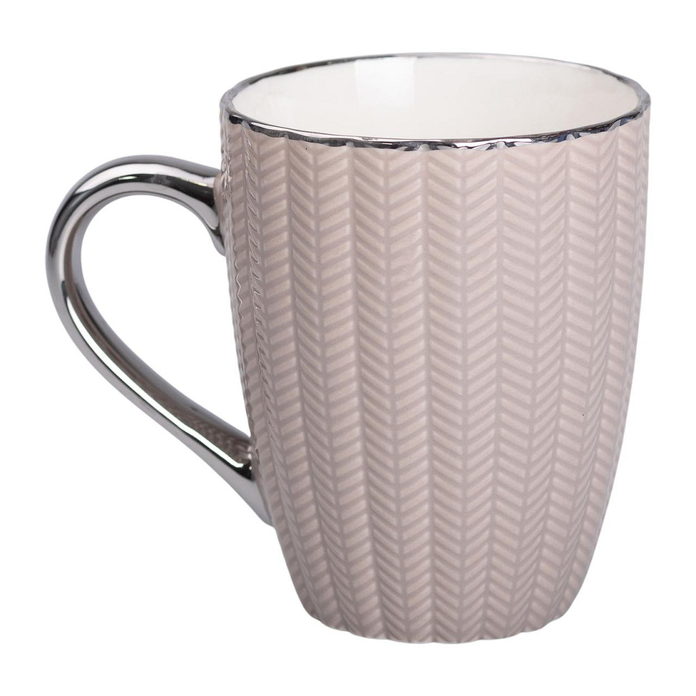 Liling Rongxiang Ceramic Чашка порцелянова 400 (мл) з сріблястим обідком та ручкою для чаю, кав Киев - изображение 2