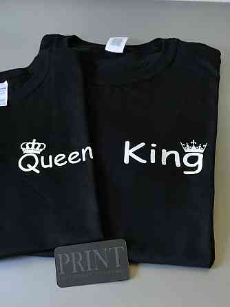 Парные футболки для влюбленных парня и девушки King \ Queen Зеленый, XL, XXL Черновцы