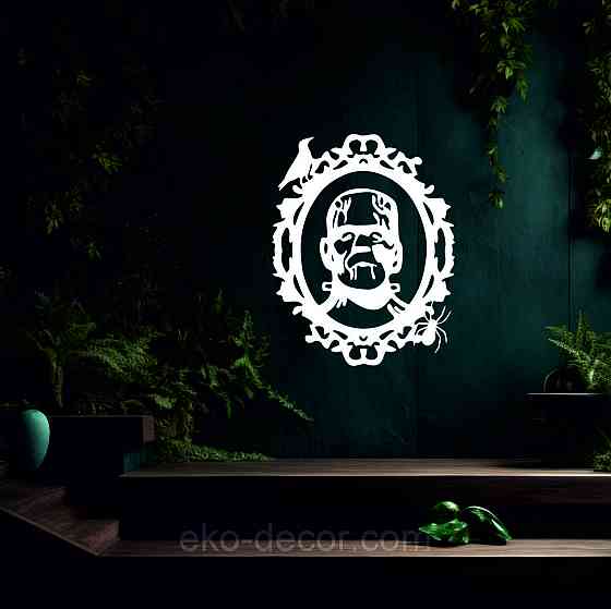 Декоративное настенное Панно «Франкенштейн», Декор на стену 70*54 см, Белый Киев