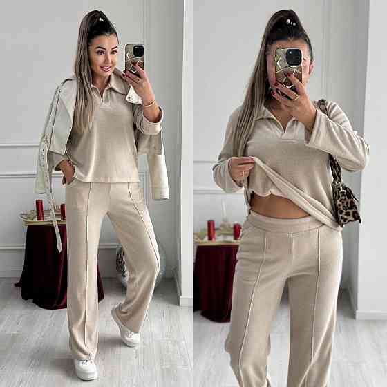 Жіночий базовий в'язаний костюм-двійка з ангори Таш, 50/52 Одеса