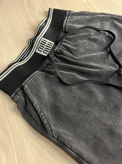 Брюки жіночі Yimeite 512 палаццо широкі трикотажні варені тай дай талія на резинці чорні, чорний, З2 Київ - фото 2