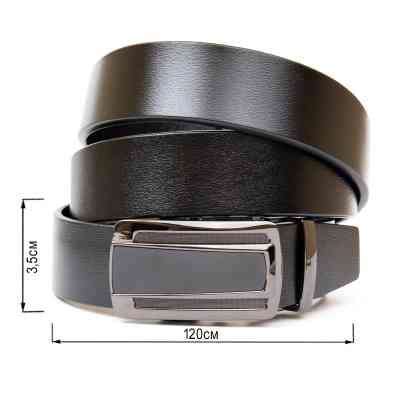Ремень Vintage Мужской с темной пряжкой автомат Черный (20295) Винница