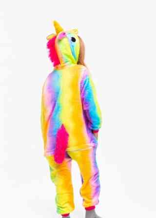 Детская пижама кигуруми Единорог радужный 140 см Винница
