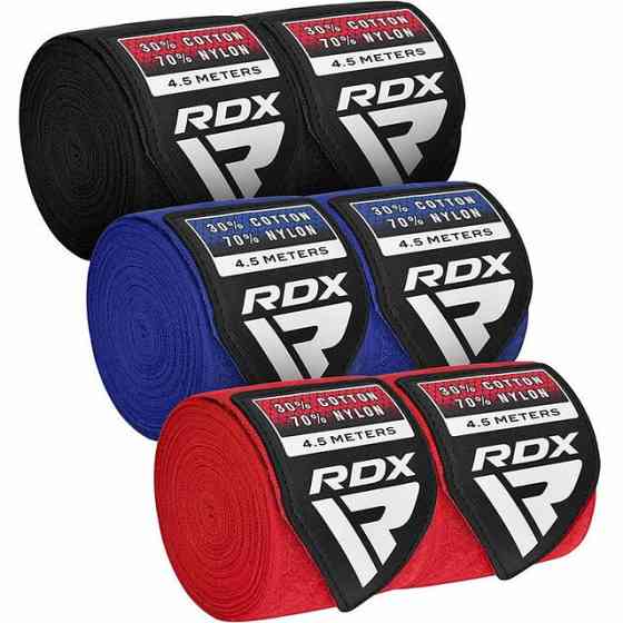 Бинти для боксу RDX RB Hand Wraps Combine 3 пари Red,Black,Blue (4.5м.) Каменское