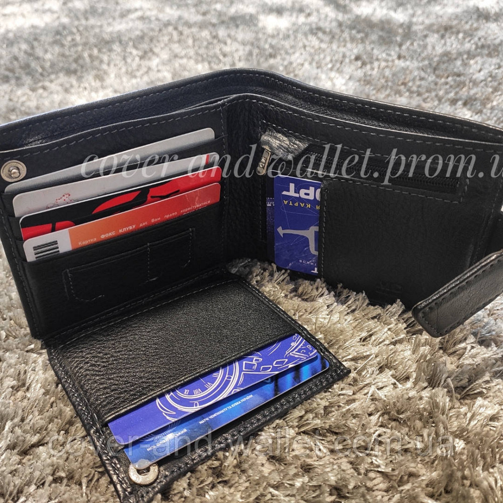 Стильное мужское кожаное портмоне на магнитной застежке MD 132 Киев - изображение 7
