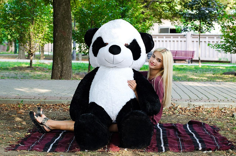Плюшева Панда 2 метри. Велика Плюшева Панда. Велика М'яка іграшка Чорна Плюшева Панда 200 см Тернопіль - фото 2