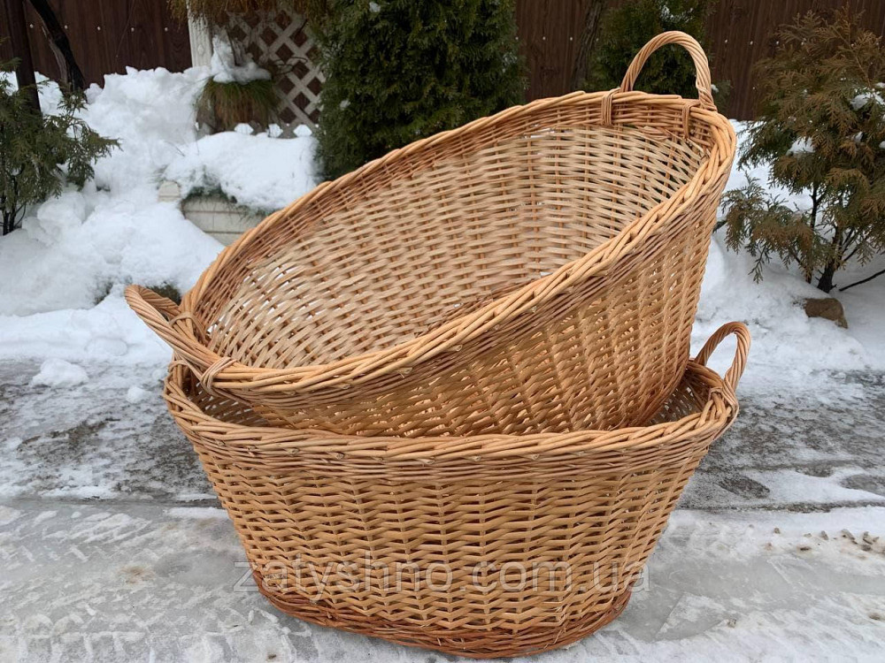 Большая плетеная корзина с ручками Киев - изображение 4