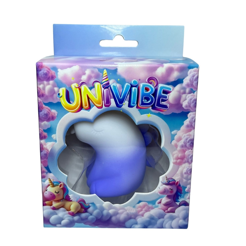 Стимулятор клітора з язичком UNIVIBE «Єдиноріг», 10 режимів, градієнт біло-фіолетовий Sex Aura Київ - фото 9