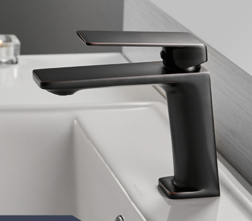 Смеситель для умывальника однорычажный, кран для раковины латунь WanFan для ванной комнаты Черный Каменец-Подольский