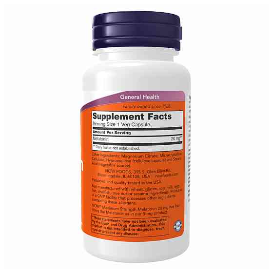 Мелатонин NOW Melatonin 20mg - 90 vcaps Київ