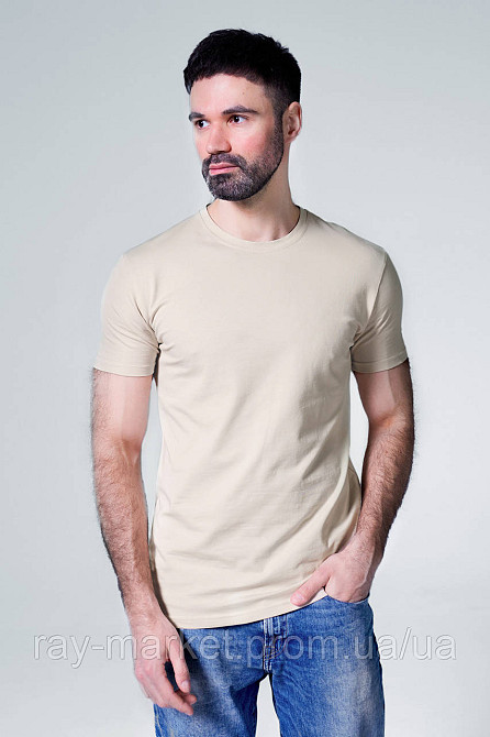 Футболка базова Ray Premium Fit чоловіча бежева (U0102-Cream) XXL Київ - фото 1