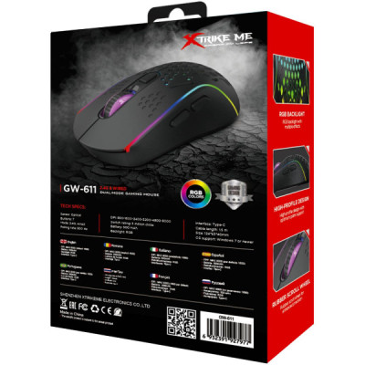 Мышка Xtrike ME GW-611 Wireless RGB Black (GW-611) Винница - изображение 6