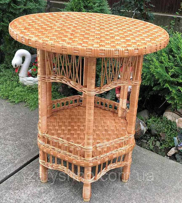 Стіл високий з лози з полицею Київ - фото 6