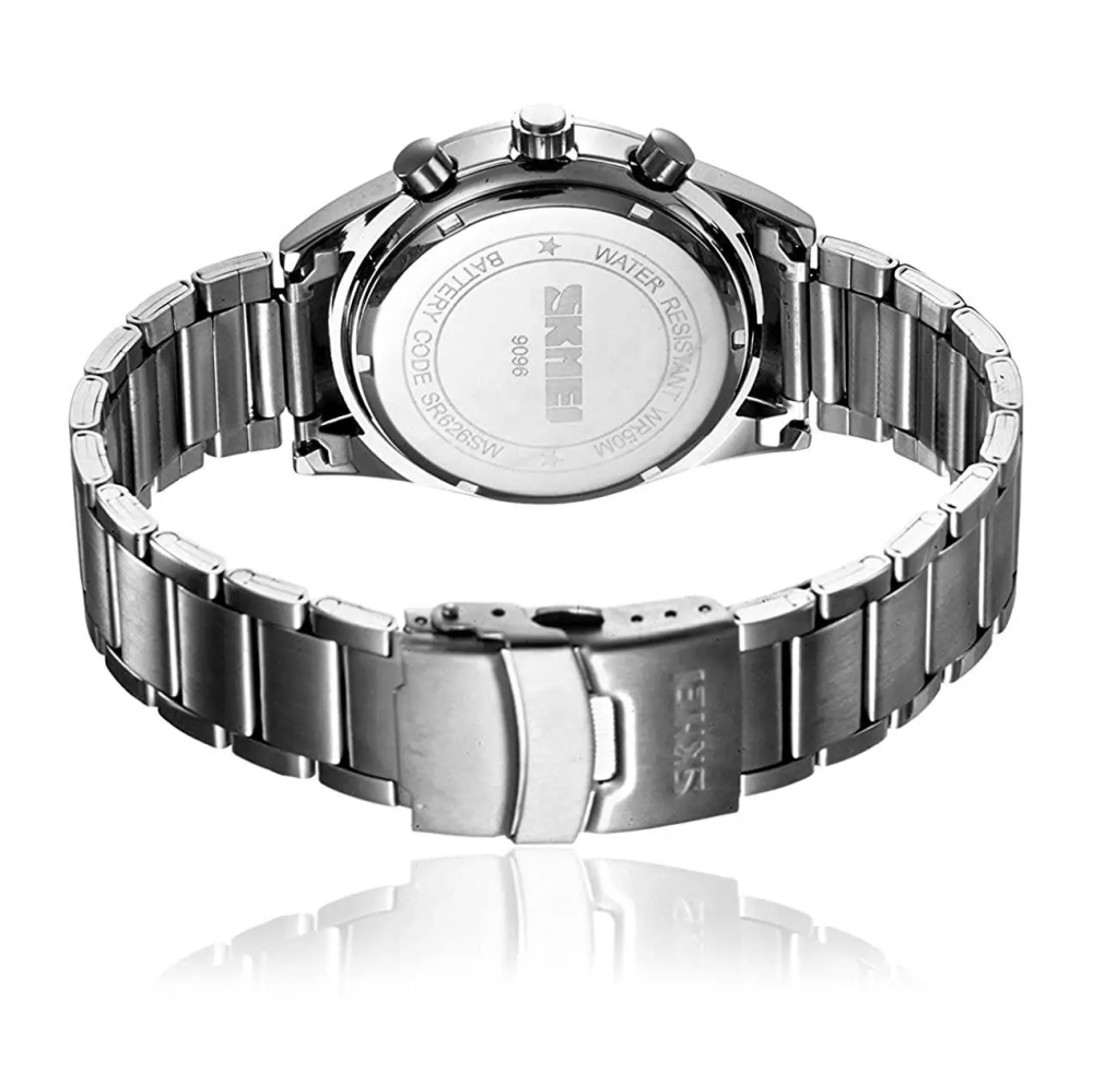 Чоловічий наручний годинник Skmei Tandem 9096 Сріблястий з білим Вінниця - фото 8