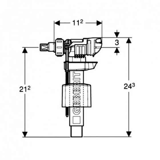 Впускний клапан Geberit Impuls 380 1/2" і 3/8", бічне підведення Луцьк