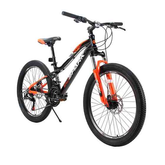Велосипед SPARK HUNTER JR 24" (алюмінієва рама 12") чорний з жовтогарячим (Бескоштовхувальна доставка Новою Поштою) Харків