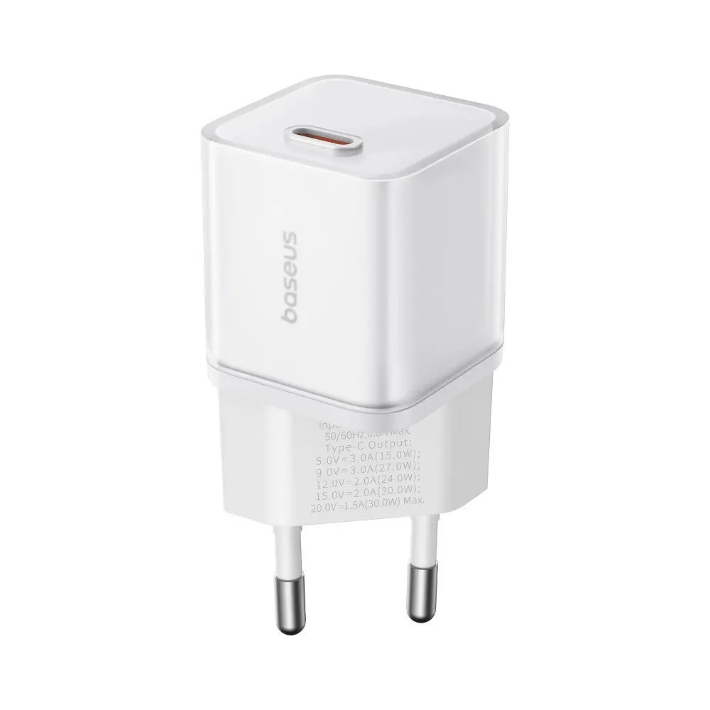Мережевий зарядний пристрій Baseus GaN5S Fast Charger 1C 30W EU Moon White Одеса - фото 3