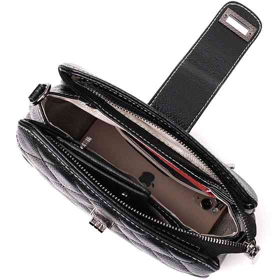 Замечательная сумка для стильных женщин из натуральной кожи Черная (Vintage) Киев