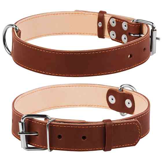 Нашийник "CoLLaR" подвійний (ширина 35мм, довжина 48-63см) коричневий Коломия