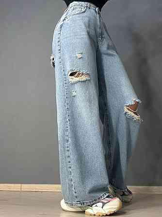 Джинси жіночі Its Basic 3311-1 super baggy широкі рвані блакитні, блакитний, 40, 40, 82 см, 112 см Київ
