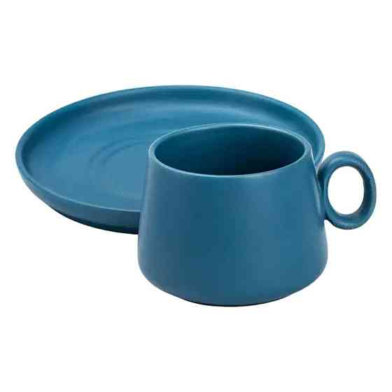 Чашка з блюдцем порцелянова 300 мл Синя HP7209BL Київ