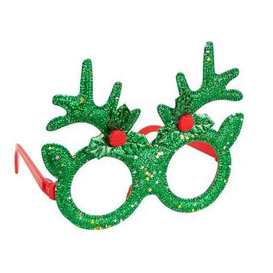 Окуляри новорічні "Оленячі ріжкит" 2519-SP(Green) розмір 13 см Вінниця