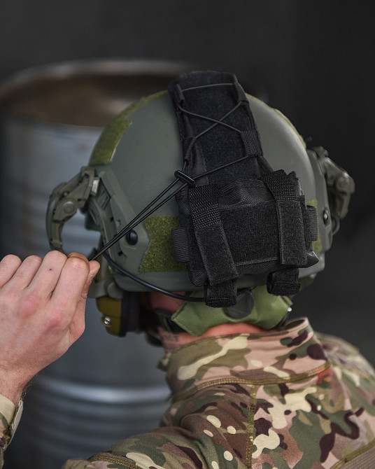 Противовес на каску, подсумок на шлем, сумка для батареи, черный Одесса - изображение 8