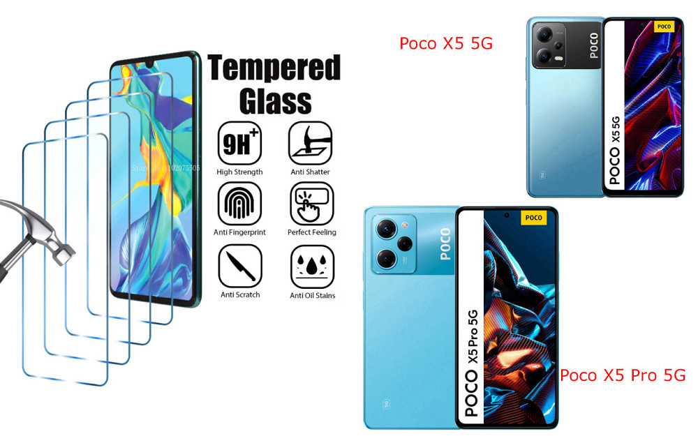 Захисне скло ArmorGlass для Poco X5 5G, Poco X5 Pro 5G – стійке до подряпин та ударів Київ - фото 1