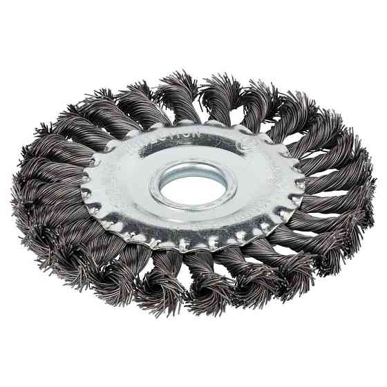 Щетка проволочная дисковидная Ø125мм Ø22.2мм (стальная крученая) GRAD (9038125) Ровно