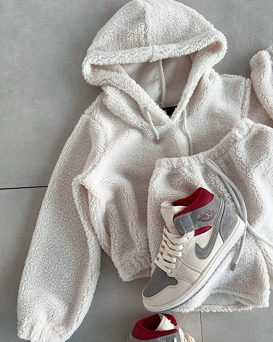 Жіночий затишний домашній костюм-двійка з махри тедді Молочний, 42/46 Одеса - фото 2