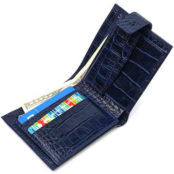 Бумажник для мужчин горизонтального формата из натуральной кожи с тиснением под крокодила CANPELLINI 21769 Киев