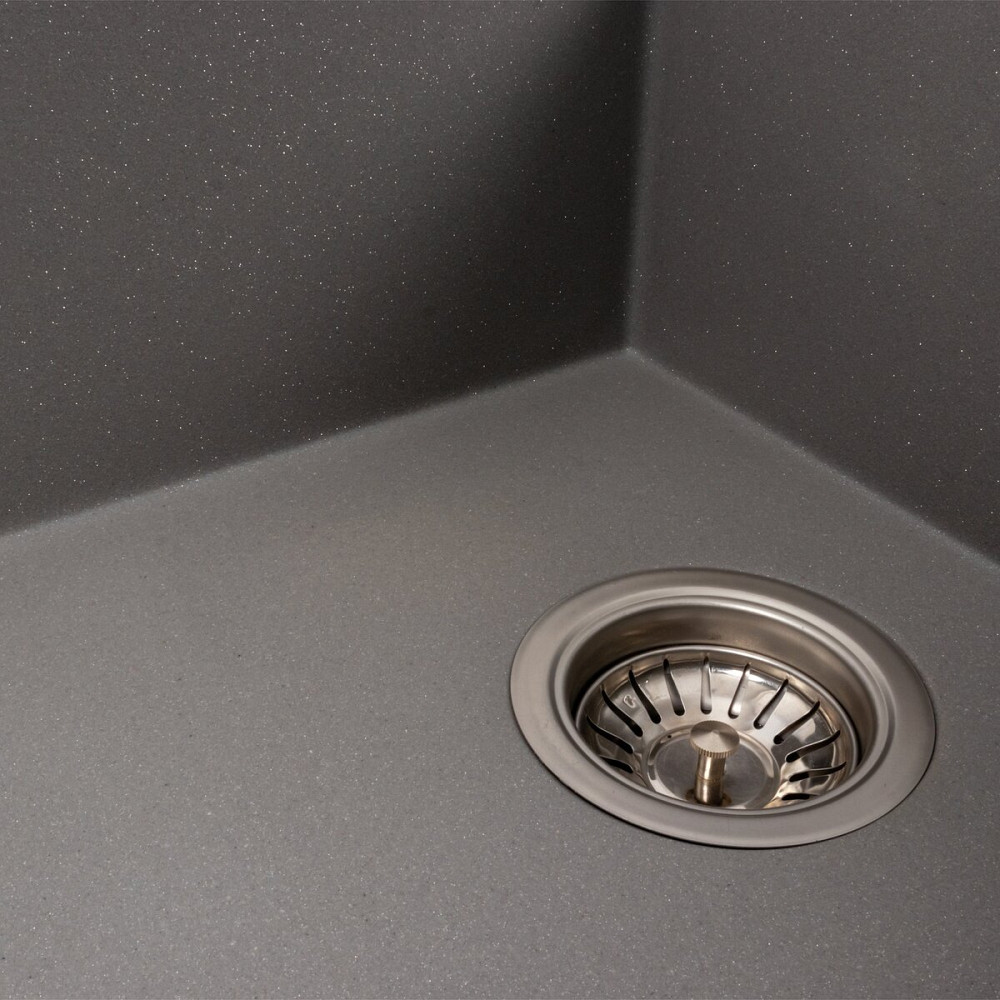 VALESO Гранітна мийка для кухні VALESO AZURIT 7950 матова Сірий мусон Київ - фото 4