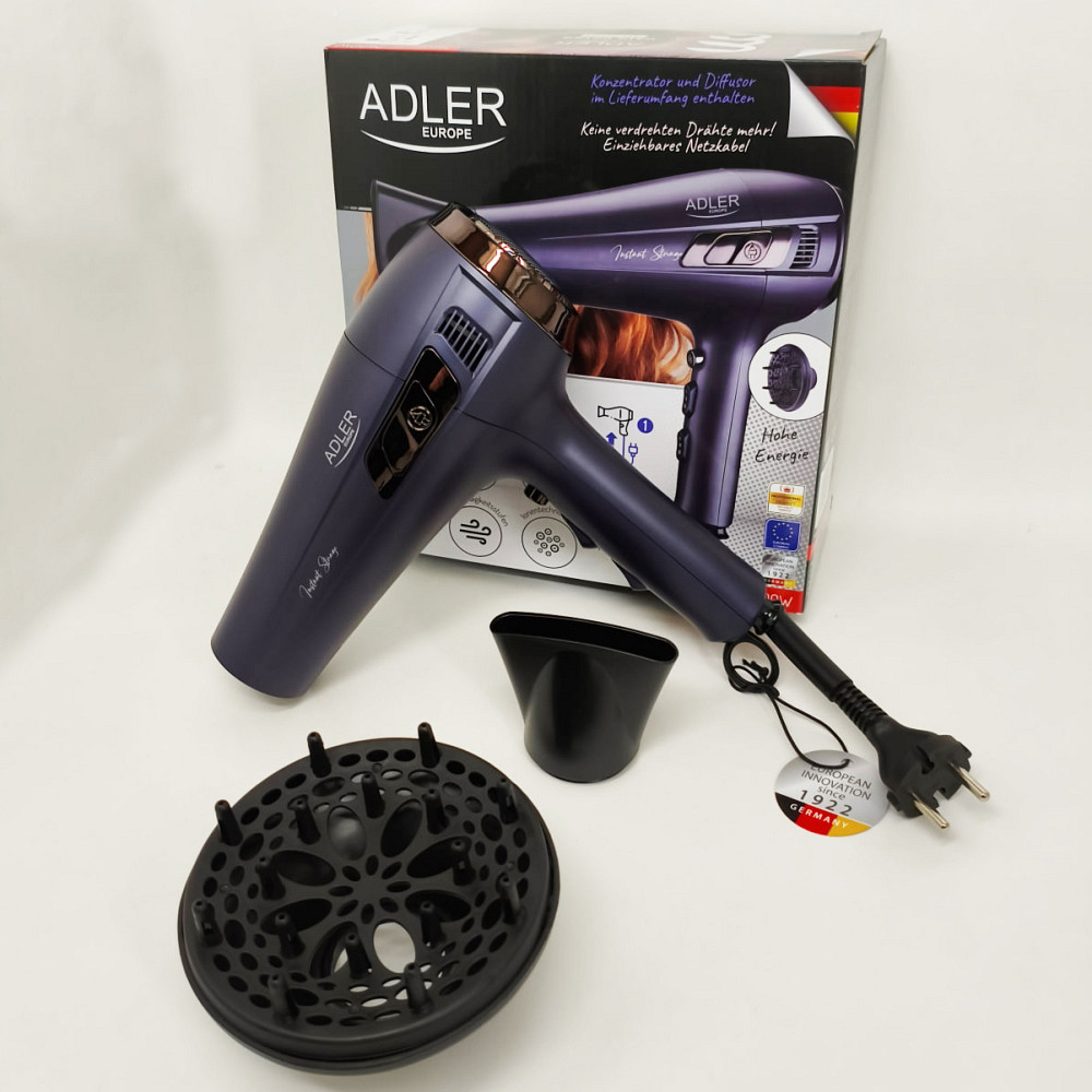 Фен з втягуючим шнуром Adler AD 2273 2400Вт FC-54 Львів - фото 14