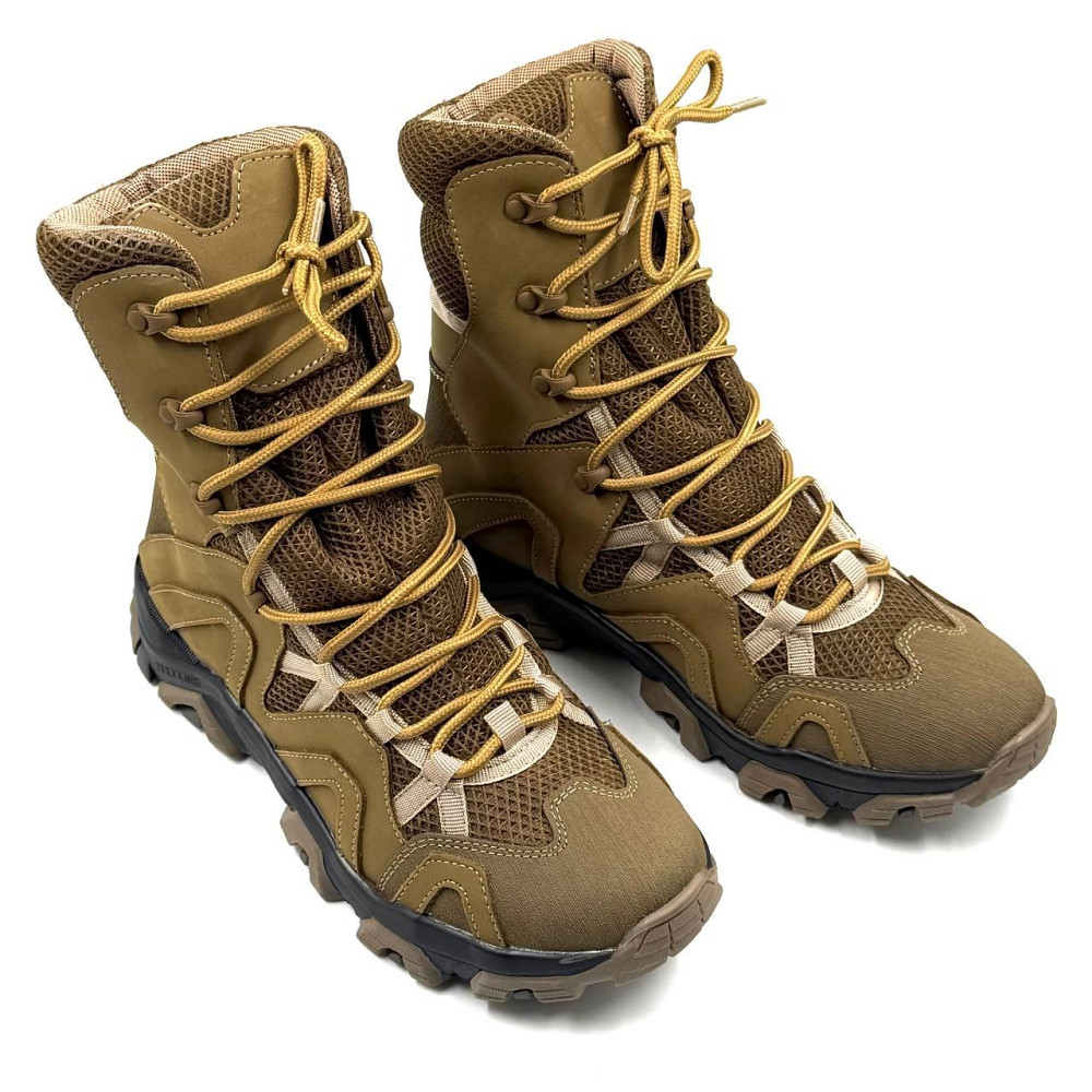 Тактические берцы мужские койот летние CRAZY HORSE с сеткой, подошвой TR и кожаной стелькой Львов - изображение 7