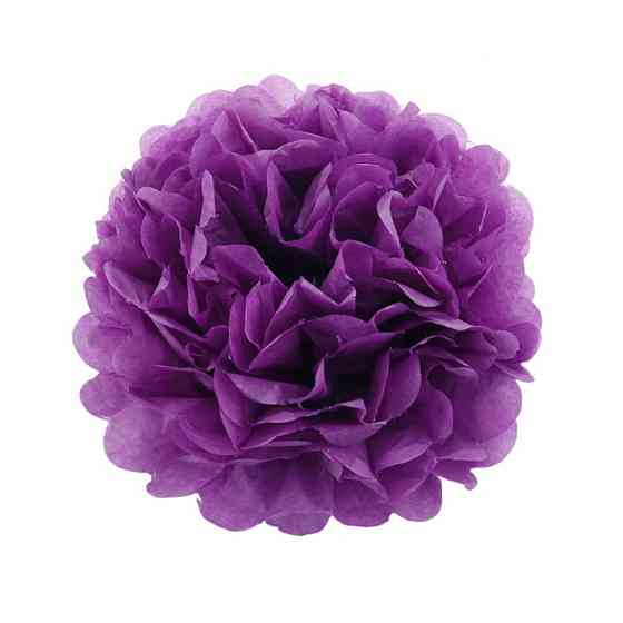 Помпон бумажный для праздника 15 см фиолетовый Киев