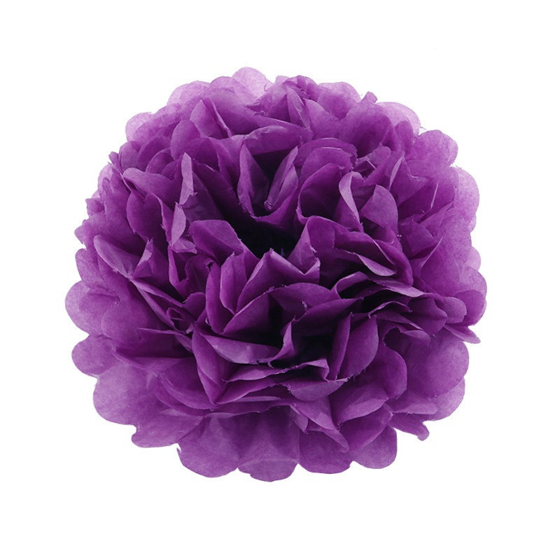 Помпон бумажный для праздника 15 см фиолетовый Киев - изображение 1