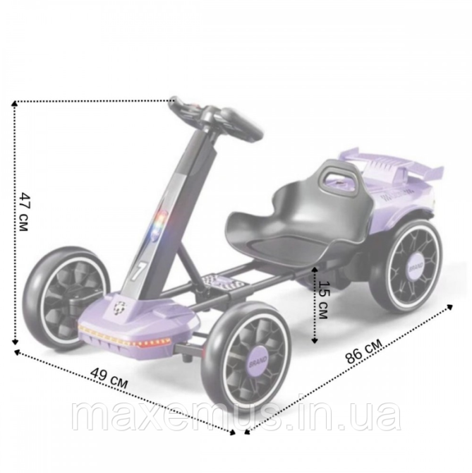 Детский электрокарт Spoko SPV19 12V 4.5Ah сиреневый с пультом управления / карт на аккумуляторе для детей Мостиска - изображение 10