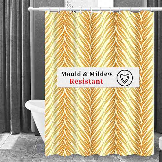 Шторка для ванны из полиэстера водонепроницаемая Bathlux 180x180 см с кольцами, занавеска для ванной комнаты Каменец-Подольский