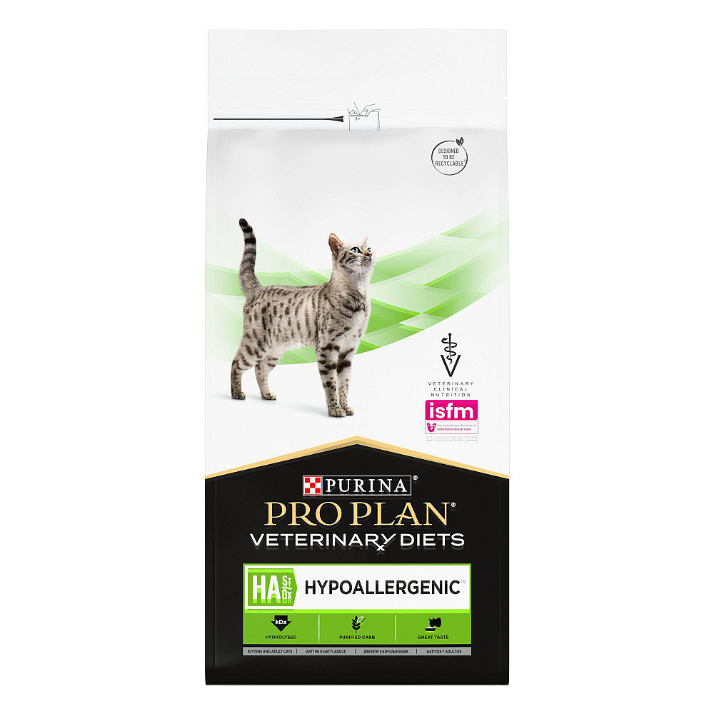 Сухий дієтичний корм PRO PLAN VETERINARY DIETS HA Hypoallergenic для дорослих котів та кошенят для зниження ознак інгредієнтної та нутрієнтної неперен Київ - фото 1