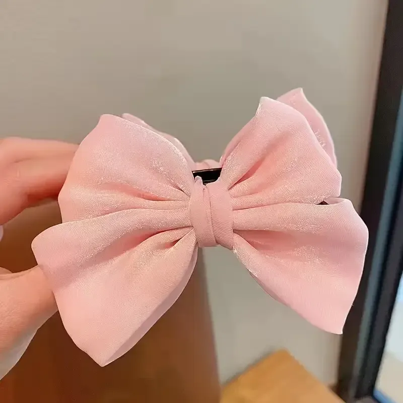 Розовый крабик-зажим для волос с бантом – нежный аксессуар для девочек Киев - изображение 2