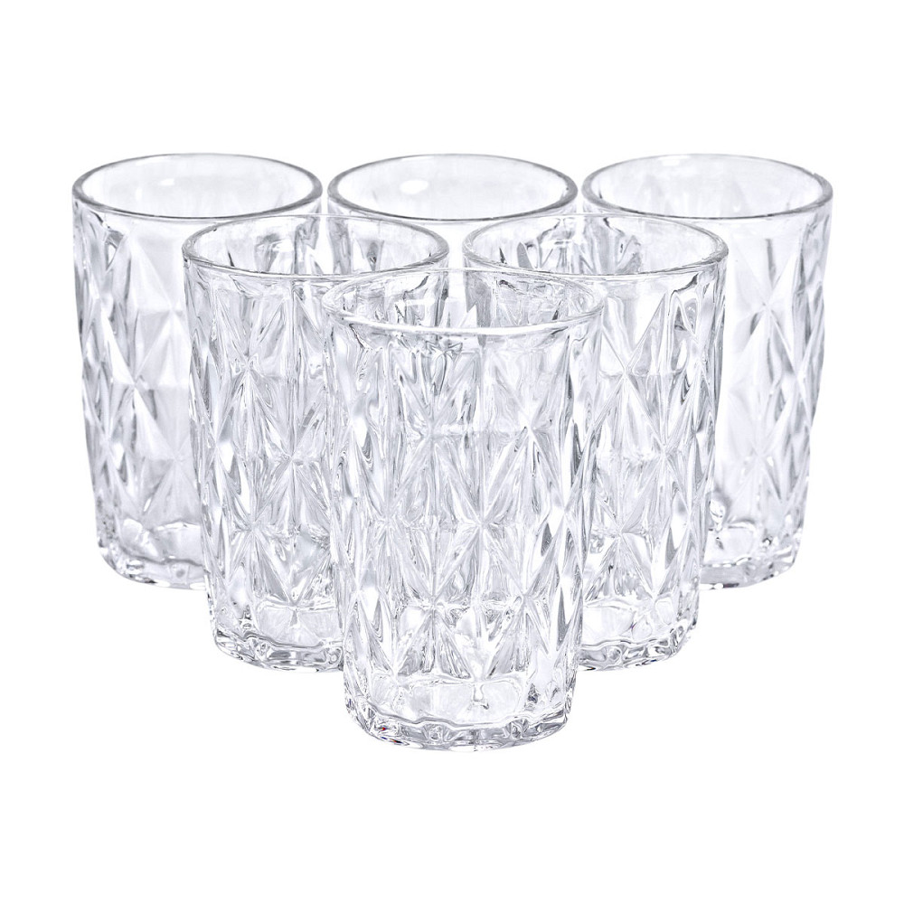 Yiwu Набір склянок для напоїв 6 шт. з товстого скла 400 мл склянки для холодних напоїв HP-YH-63 Киев - изображение 5