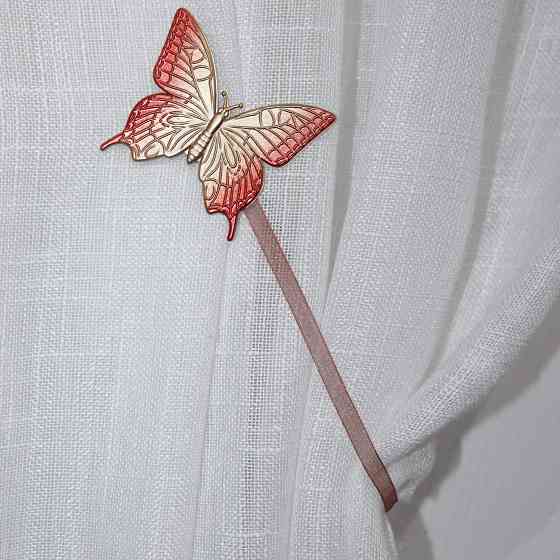 Магніти для штор і гардин (139м) Метелик набір 2 шт Червоний з золотистим (81-050) Київ