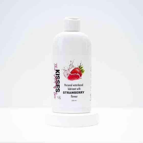 Лубрикант на водній основі Kisses Полуниця 200 мл. – Інтимне мастило Вінниця