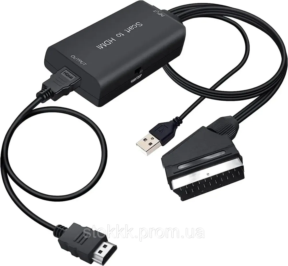 Конвертер Scart на HDMI 720P/1080P для Xbox PS3 VHS STB Луцк - изображение 1