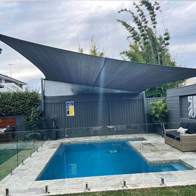 Тент навіс затінюючий квадратний 3х3м Сітка (Сірий) Вінниця - фото 9